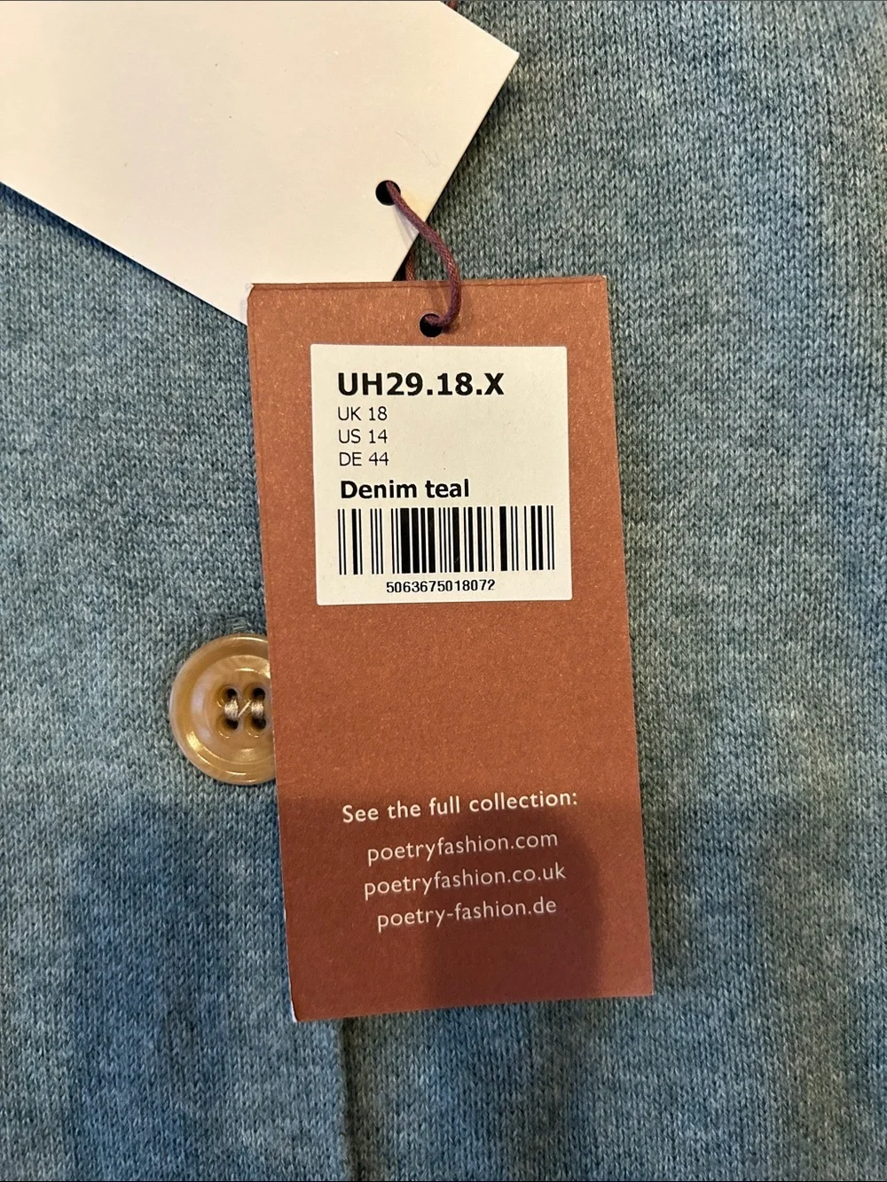 Poetry DOUBLE-KNIT JACKET Denim Teal 14